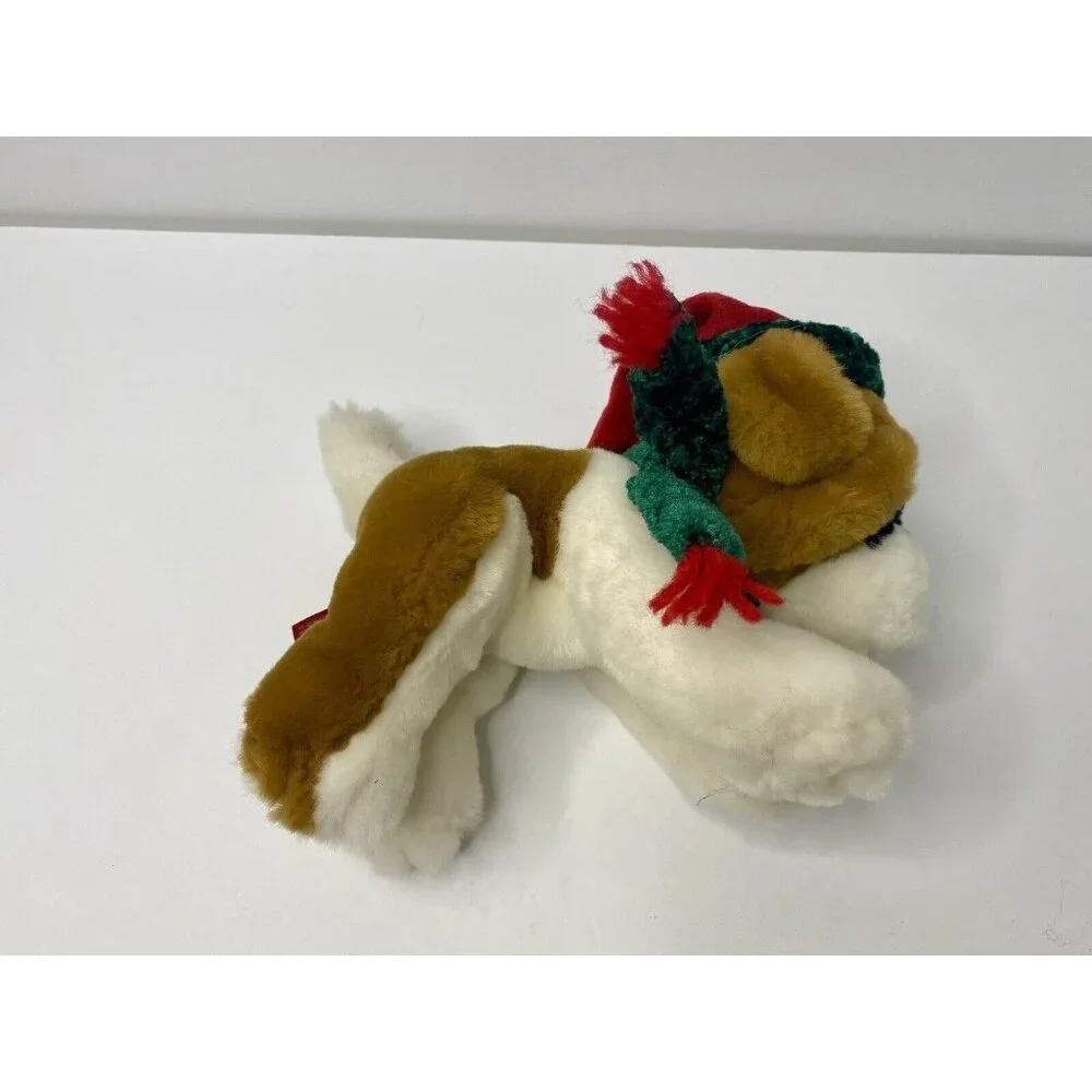 Commonwealth 2002 Saint Bernard Christmas Dog 8” Plush Stuffed‎ Animal Holiday